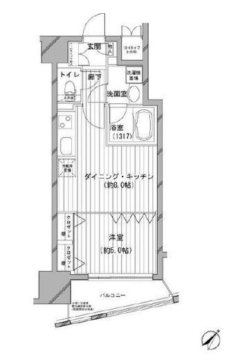 デュオ・スカーラ市ヶ谷　803号室　間取り
