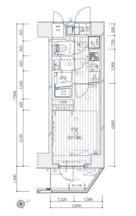 レガリス愛宕御成門　401号室　間取り