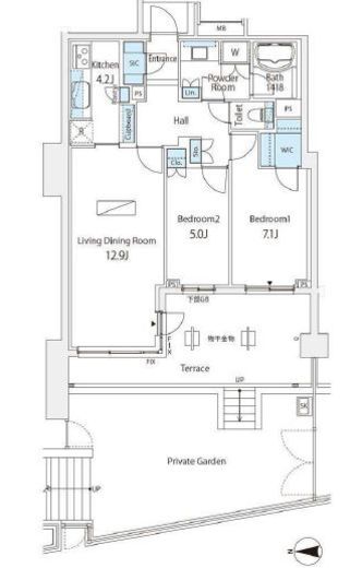パークコート高輪ヒルトップレジデンス　101号室　間取り