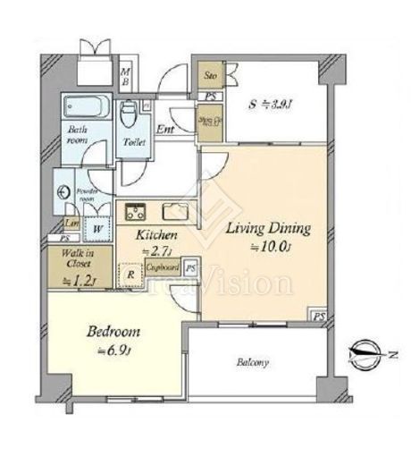 パークコート高輪ヒルトップレジデンス　401号室　間取り