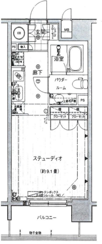 エクセレント麻布十番　1202号室　間取り