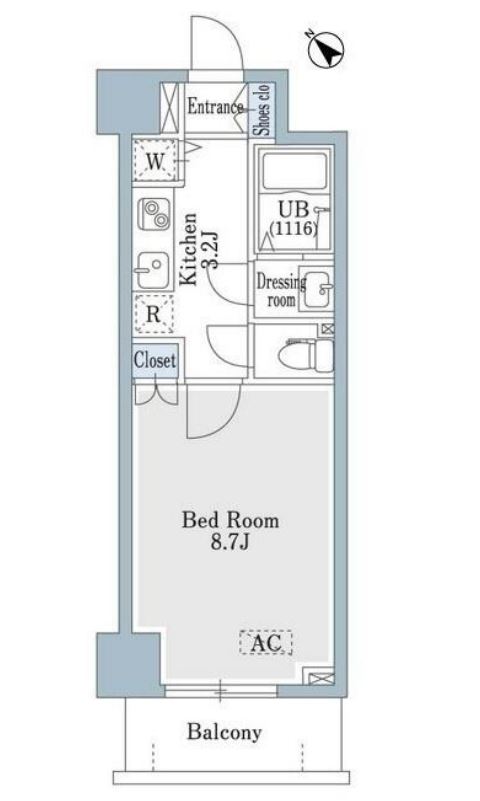 SHOWN　HATSUDAI　807号室　間取り