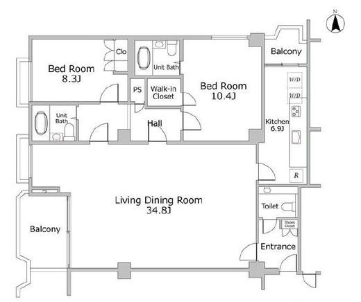 代官山タワー　302号室　間取り