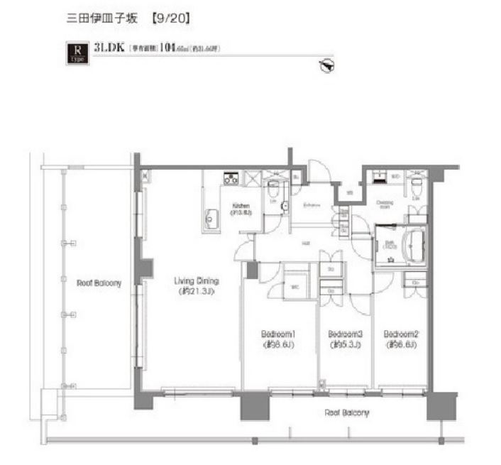 BPRレジデンス三田伊皿子坂　1201号室　間取り
