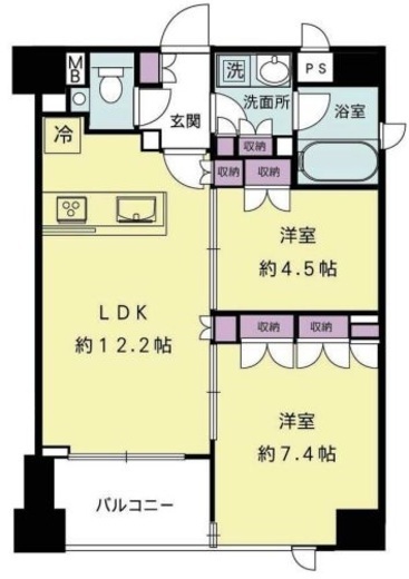 レゾンアレグレ　1203号室　間取り
