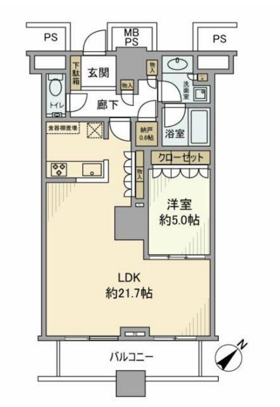 THE TOKYO TOWERS MID TOWER　34F号室　間取り