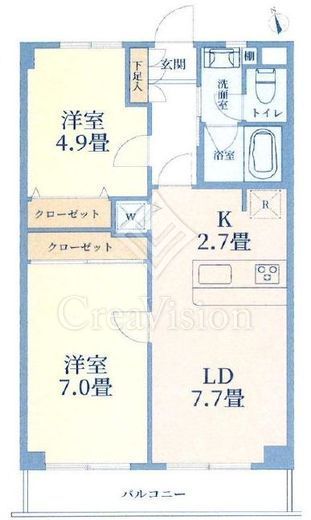 マンション祐天寺　603号室　間取り