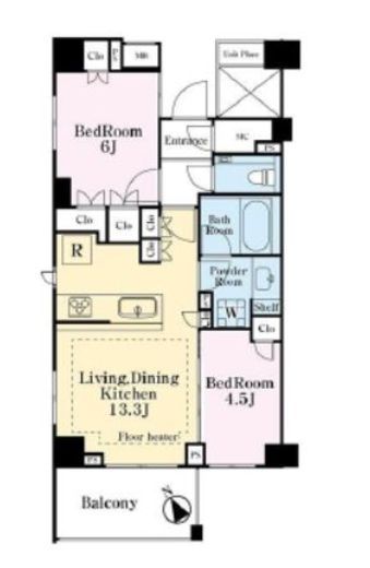 ウェリス四ツ谷　101号室　間取り