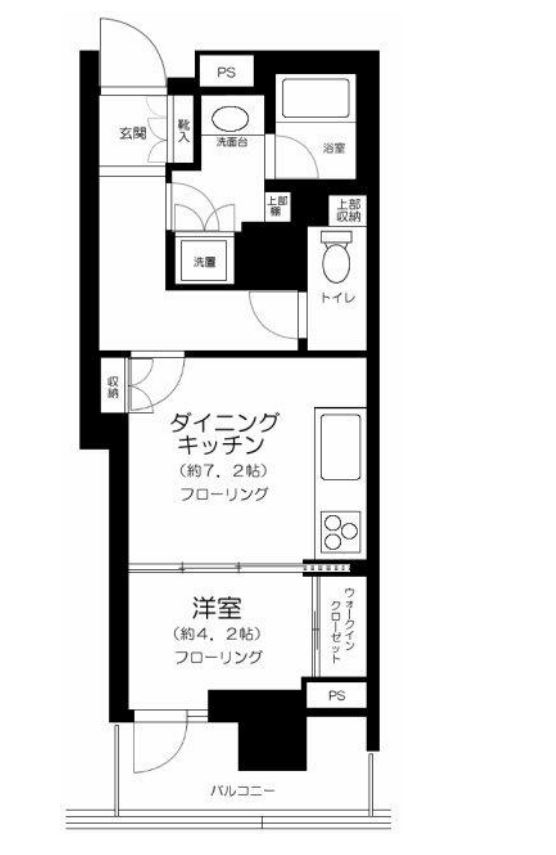 コスモポリス品川　15F号室　間取り