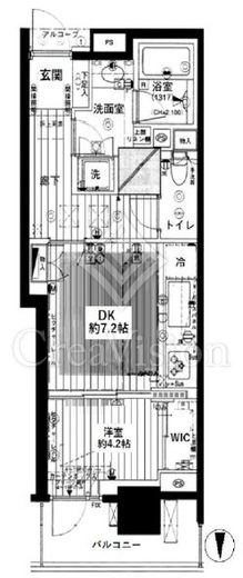 コスモポリス品川　1617号室　間取り