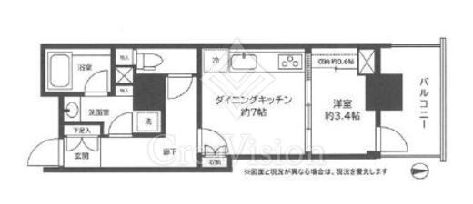 コスモポリス品川　517号室　間取り
