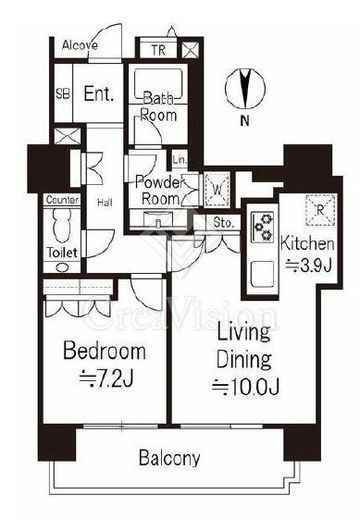 コスモポリス品川　1501号室　間取り