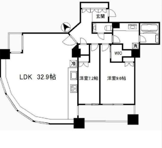 東京ツインパークス　L2904号室　間取り