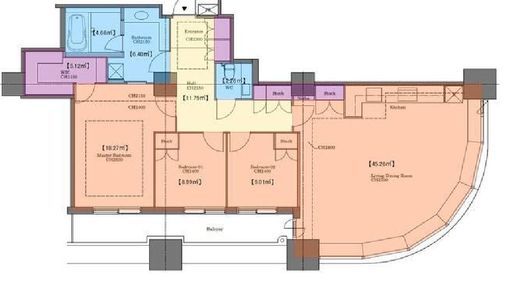 東京ツインパークス レフトウィング　3602号室　間取り