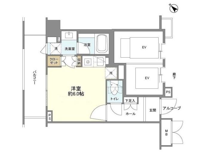 クオリア銀座　9F号室　間取り