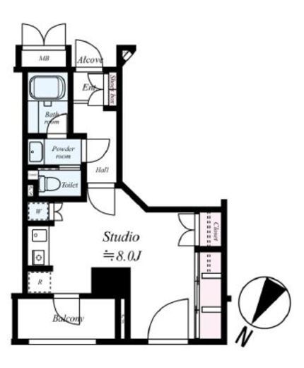 クオリア銀座　408号室　間取り