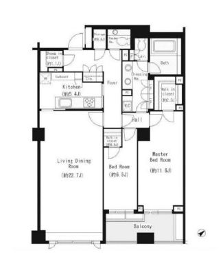 パークマンション白金台サンク　5F1号室　間取り