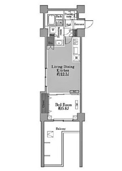 メゾン・ド・コリーヌ市ヶ谷　407号室　間取り