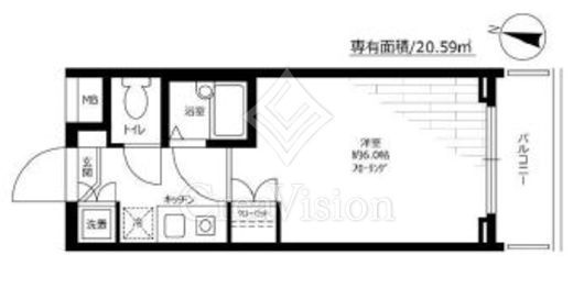 ルーブル駒沢大学2　402号室　間取り