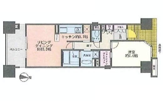 ウエストレジデンス大崎　1505号室　間取り