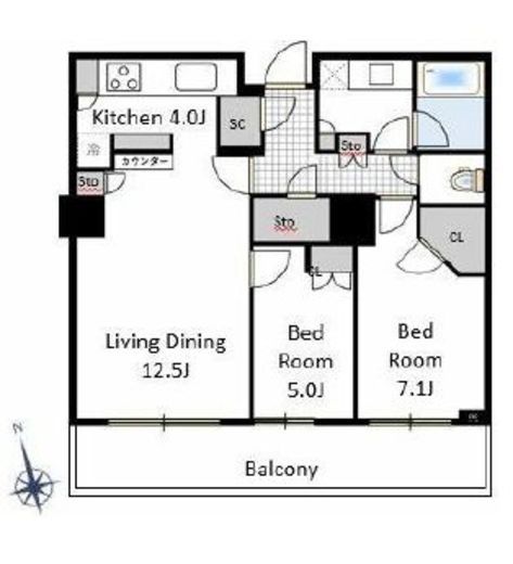 パークコート麻布十番ザタワー　1311号室　間取り