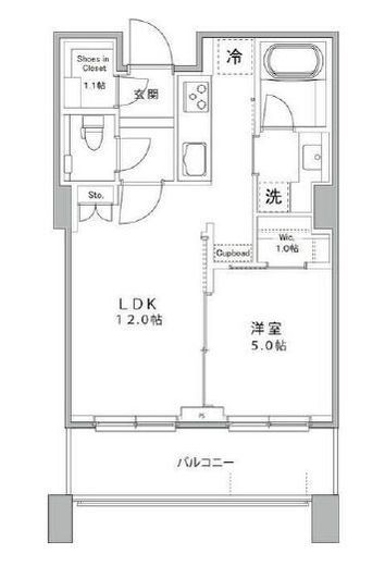 パークコート麻布十番ザタワー　1403号室　間取り