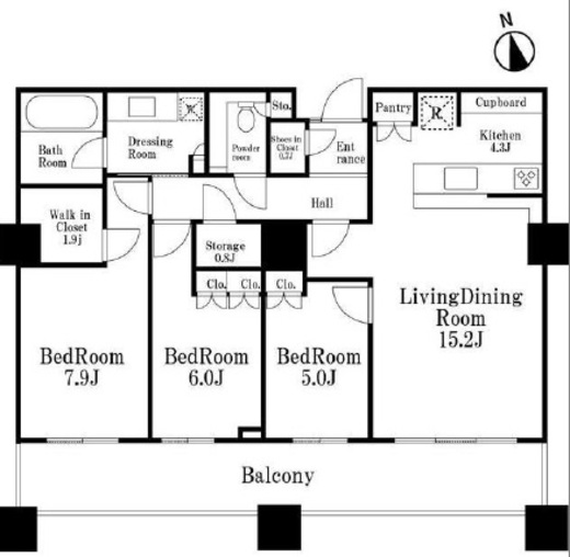 パークコート麻布十番ザタワー　2911号室　間取り