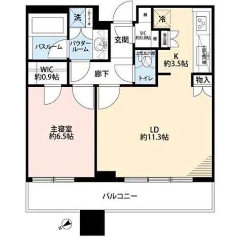 ル・サンク大崎シティタワー　211号室　間取り