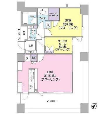 エティア目黒ウエストタワー　204号室　間取り