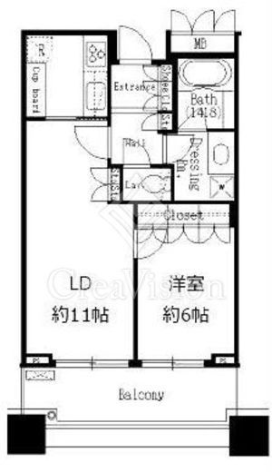 パークタワー目黒　13F2号室　間取り