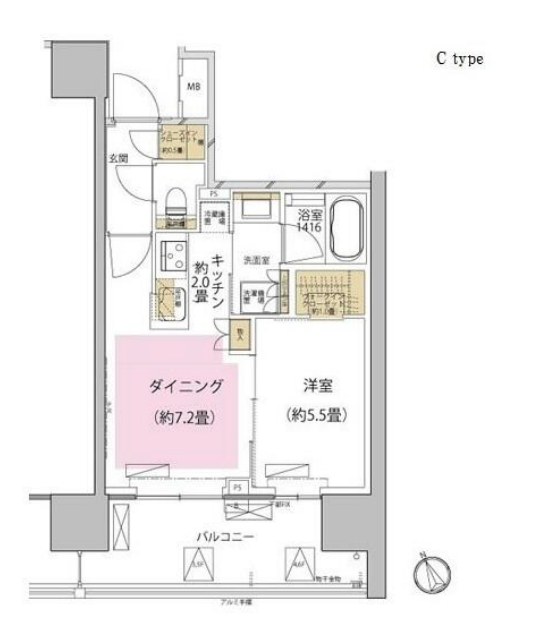 ザ・パークハウス渋谷美竹　605号室　間取り