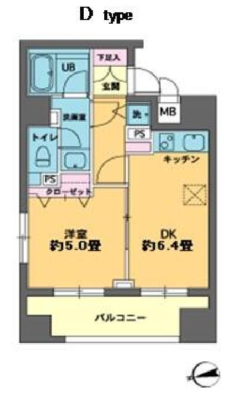 カスタリア新富町　704号室　間取り