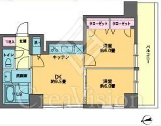 カスタリア新富町　1002号室　間取り