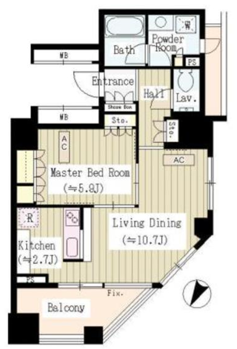 五番町マンション　1204号室　間取り