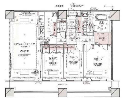 コンシェリア西新宿タワーズウエスト　44F2号室　間取り