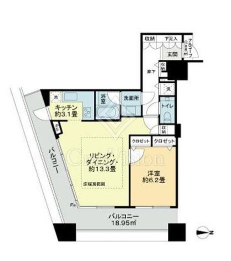 コンシェリア西新宿タワーズウエスト　918号室　間取り