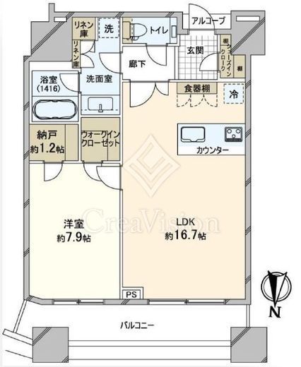 コンシェリア西新宿タワーズウエスト　39F1号室　間取り