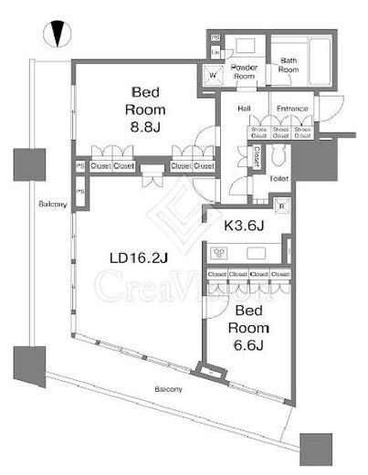 コンシェリア西新宿タワーズウエスト　30F3号室　間取り