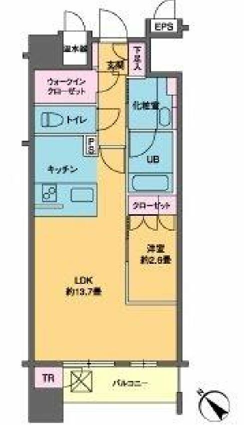 カスタリア銀座３　1204号室　間取り