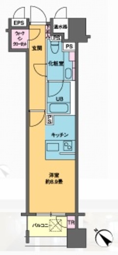 カスタリア銀座3　1205号室　間取り