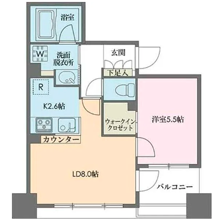 ドゥーエ新川　1302号室　間取り