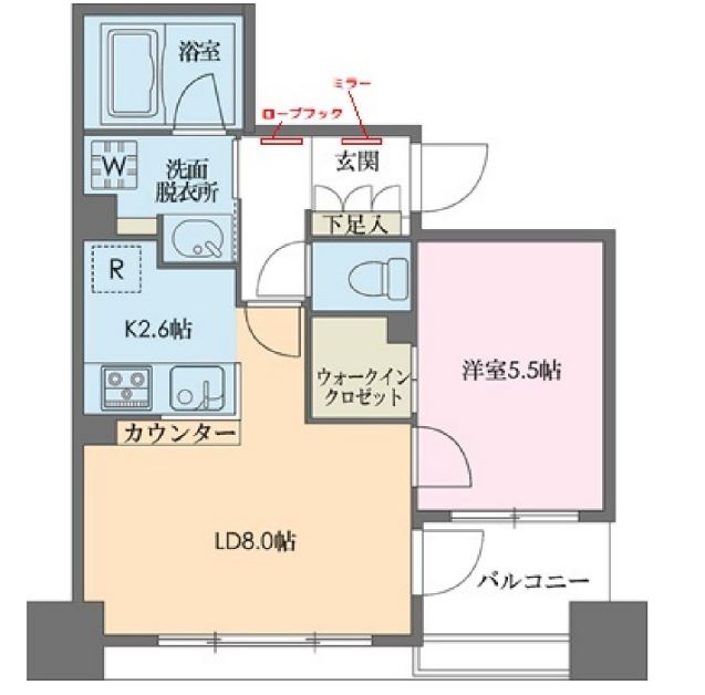 ドゥーエ新川　1102号室　間取り