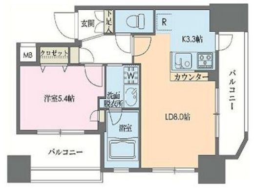 ドゥーエ新川　1301号室　間取り