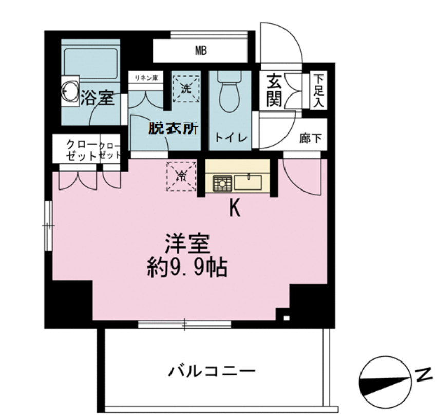 スカイグランデ汐留　508号室　間取り
