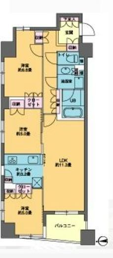 カスタリア東日本橋　201号室　間取り