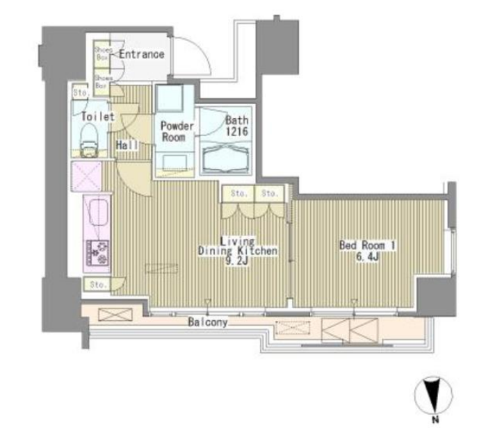 ホワイトタワー浜松町　1401号室　間取り