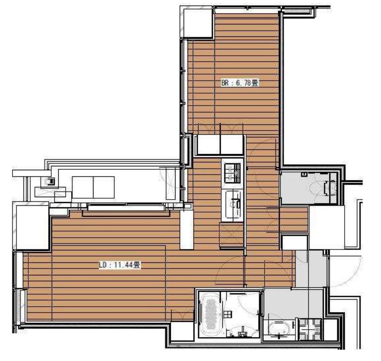 ホワイトタワー浜松町（Ｗｈｉｔｅ　Ｔｏｗｅｒ　Ｈａｍａｍａｔｓｕｃｈｏ）　2102号室　間取り