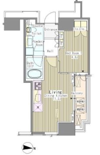 ホワイトタワー浜松町　1809号室　間取り