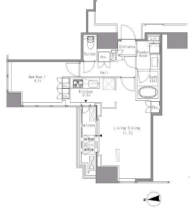 ホワイトタワー浜松町　2002号室　間取り
