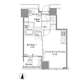 ホワイトタワー浜松町　207号室　間取り